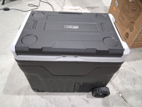 EUHOMY Portable Electric Cooler AND Freezer with Wheels & 2 COMPARTMENTS - 50L - 12V DC / 110-240V AC - BLACK/GREY (MODEL: CFB-50) image 4