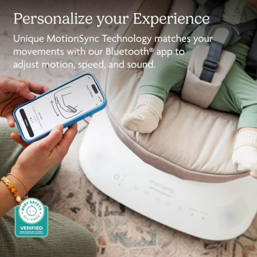 UPPABABY MAMAROO SMART SWING - 5 MOTIONS, 5 SPEEDS, 4 SOUNDS WITH MOTIONSYNC TECHNOLOGY AND BLUETOOTH - 36" - SAND - (MODEL: 2001-MRO-NA-CHR)) image 3