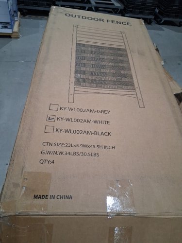 4PK Outdoor Fence Privacy Panels - 45" - WHITE (MODEL: KY-WL002AM-WHITE) image 2