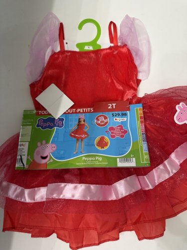 2PC GIRL'S DISGUISE PEPPA PIG TODDLER COSTUME (NO HEADPIECE) - 2T - RED/PINK (STYLE: 120699M) image 2