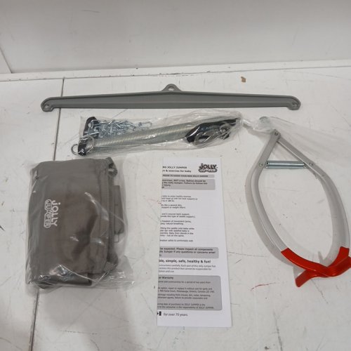 jolly jumper iconic baby jumper for doorway with saddle seat & adjustable height - 28lbs capacity - grey (model: ‎ZA-CDS-2866) image 3