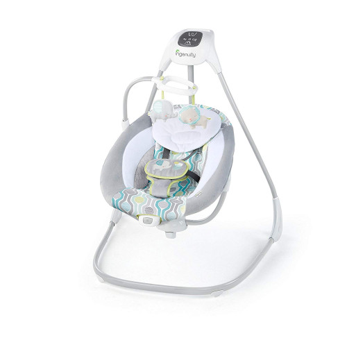 Ingenuity Simple Comfort Cradling Swing Everston-36.22" (h) x 29.53" (W) x 34.25" (D)-blue/grey/white-(model: 11149) image 2