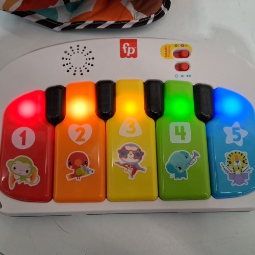 FISHER PRICE PORTABLE BABY CHAIR KICK AND PLAY SIT-ME-UP FLOOR SEAT WITH PIANO - MULTICOLOR (MODEL: HNB39) image 4