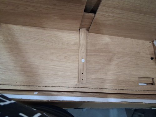 wooden wave design 2-door storage cabinet with charging station - natural wood color - (model: da0825ym01a) image 10