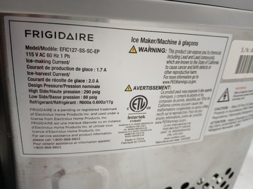 Frigidaire Stainless Steel Countertop Ice Maker with 26 lb/Day bullet ice - Silver (model: EFIC127-SS-SC-EP) image 8