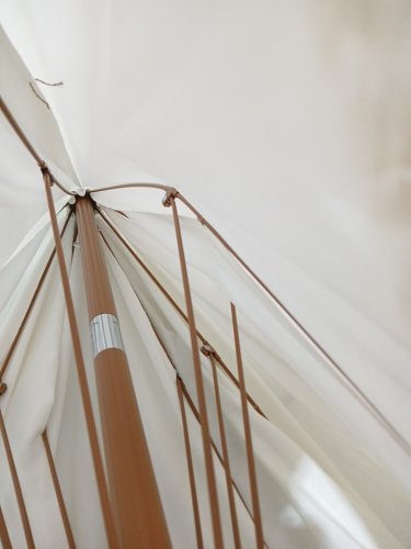 AMMSUN Outdoor Patio beach Umbrella with Fringe Tassel - 7ft, UPF50+, Premium Steel Pole and Ribs, Push Button Tilt - cream white (model: AM76009) image 5