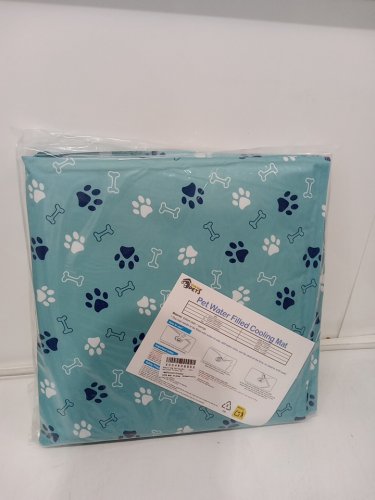 OwnPets Water Filled Indoor Pet Cooling Mat - Extra Large (27.5" x 43") - Blue Paw Prints image 3