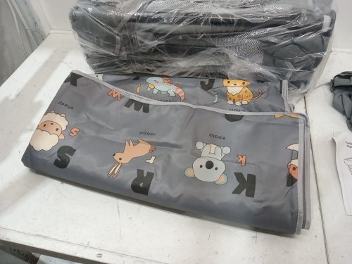 SPRX FOLDABLE PLAYPEN WITH MAT & TRAVEL BAG - 50" X 50" - GREY/ANIMALS (MODEL: BP-G1-50*50) image 5