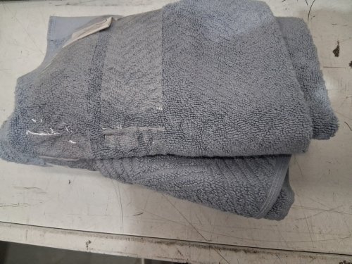 2pk caro home 100% cotton hand towels - 18" x 30" - blue herringbone (Style: 1945886) image 2