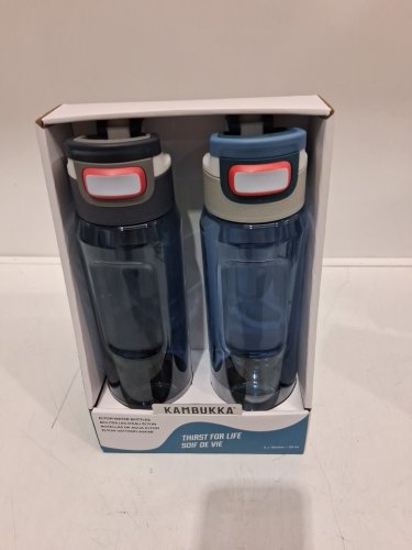 2pk Kambukka elton water bottles - 33oz - blue/grey (model: 1786458) image 2