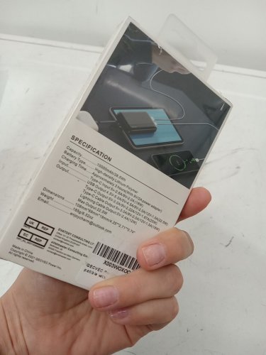 QECVEC 10000mAh Power Bank Fast Charging Portable Charger with Built-in USB-C & LIGHTNING Cables - 22.5W - black (MODEL: Q18) image 3