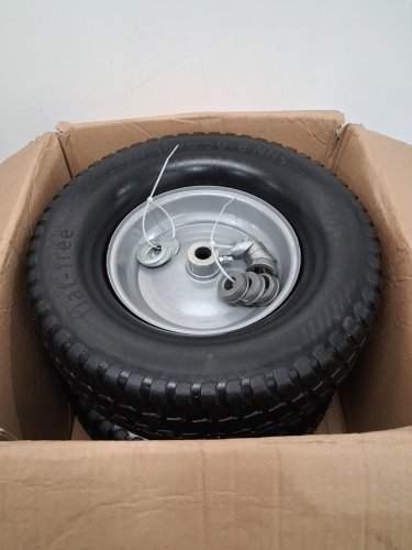 2pk AR-PRO Solid Flat Free Lawn Mower Tire - 16x6.50-8 - 3"- 4.3" Centered Hub - 3/4" Bushings - black image 6