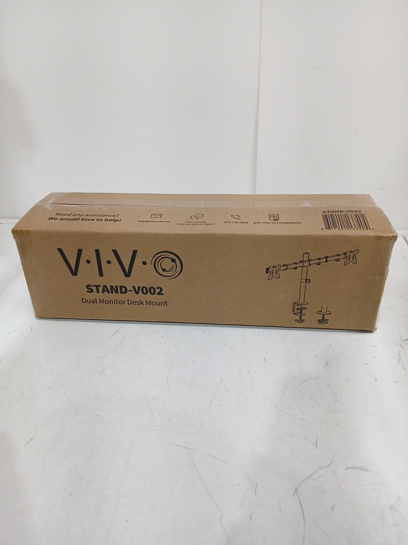 VIVO Heavy Duty Fully Adjustable Dual Monitor Desk Mount - Holds 2 Computer Screens up to 13" - 30” - 22lb max/each - black (MODEL: STAND-V002) image 3