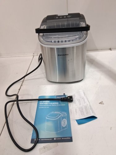 EUHOMY Countertop Ice Maker Machine with Handle, Basket and Scoop - MAKES 26LBS Per Day - stainless steel - (MODEL: IM001-BSI-CAEH / im-06s) image 3