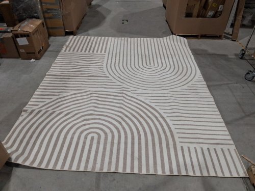 resare washable geometric pattern rug with non-slip backing - 8ft x 10ft - beige (model: ca-hxth-yy-810-beige) image 3