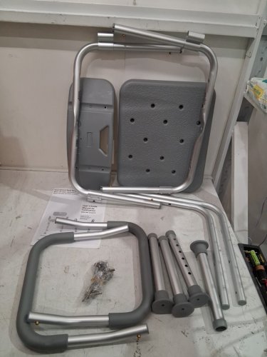 MEDLINE GUARDIAN BATH CHAIR WITH BACK AND ARMS - 350LB CAP - GREY (MODEL: G2-100KHX1) image 3