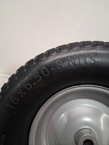2pk AR-PRO Solid Flat Free Lawn Mower Tire - 16x6.50-8 - 3"- 4.3" Centered Hub - 3/4" Bushings - black image 4