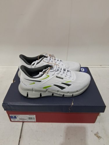 men's reebok zig dynamica running shoes - 9 - white / grey / green (model:6699011/100244518) image 2