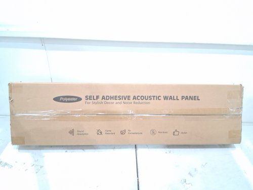 10PK ART3DWALLPANELS polyester SOUNDPROOF self ADHESIVE ACOUSTIC WALL PANELS - 12" x 48" x 0.35" - CAMEL / natural wood image 5