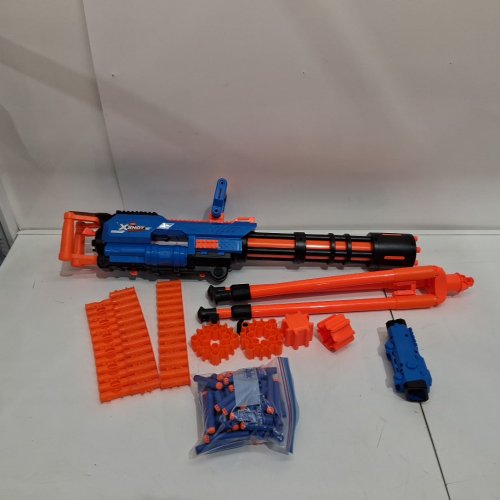 Zuru XSHOT Insanity Motorized Gatling Blaster with Tripod Stand and darts - blue/black/orange (model: 36654) image 3