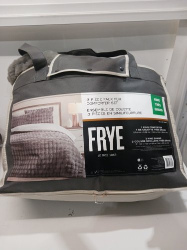 3PC FRYE FAUX FUR COMFORTER SET - KING - GREY (MODEL:1796288) image 2