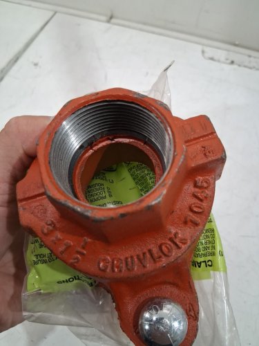 Gruvlok Clamp-T housing with FTP Branch & Threaded connection - 3" x 1-1/2" - 500PSI MAX PRESSURE - orange (model: 039017116305) image 3
