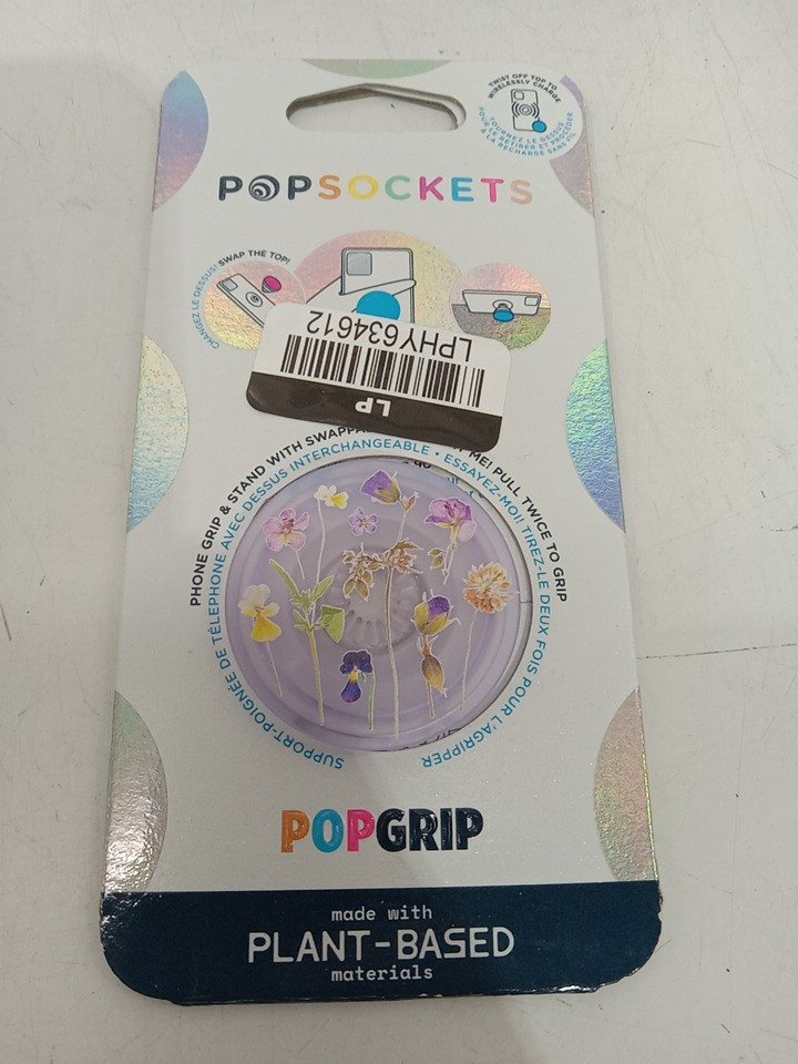POPSOCKETS plant-based POPGRIP Phone Grip & Stand - purple flowers image 2