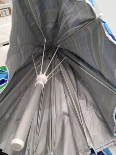 COSTWAY beach umbrella with storage bag - 6FT 10" - GREEN / BLUE (model:NP12248GN) image 4