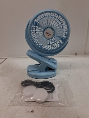 addsmile rechargeable mini clip fan - blue (model: f-150) image 3