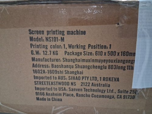 Screen Printing Press Color Registration Machine - 29.5" x 17.7" x 13.8" - blue (model: NS101-M) image 3