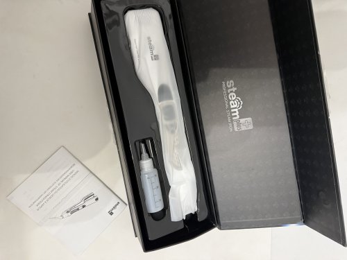steam plus professional salon steam hair straightener - white image 3