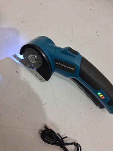 Fnulrzmt Cordless Rechargeable Electric Scissors/multi-purpose fabric cutters - 4.2V - BLUE/black image 3