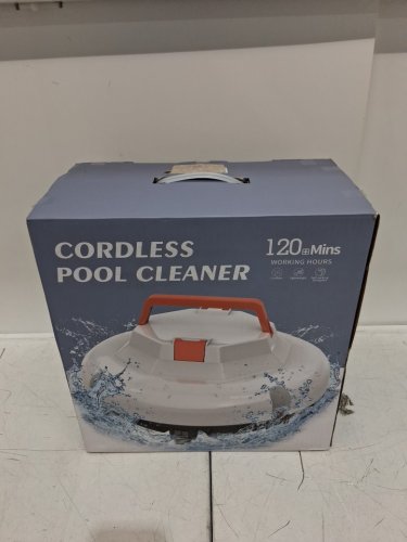 KOSGHO Cordless Robotic Pool Cleaner with 120 Mins Runtime - 1000 Sq.Ft - white/black/orange image 2