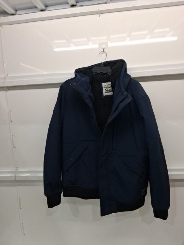 men's levi stauss & co soft shell sherpa insulated lined hooded bomber jacket - extra  large - navy (style: lm1rp593) image 2