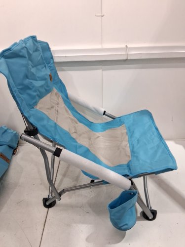 nice c low reclining foldable portable outdoor beach/festival chair with cup holder and carry bag - 23" - blue (model: nctsy1111) image 4