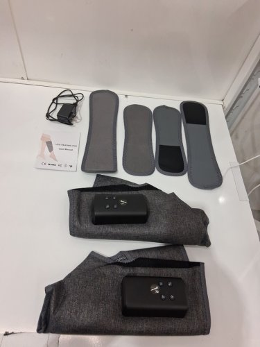 2PK CORDLESS PAIN RELIEF AND CIRCULATION WITH HEAT COMPRESSION VIBRATION LEG HEATING PADS - 5W, 5 V, 1A, 350 MM X 600 MM X 48 MM - GREY (MODEL: HP05) image 2