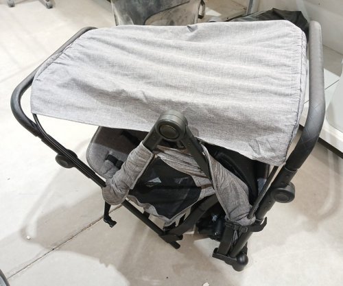 Foldable Stroller Wagon with Removable Canopy - 2 Child - 110lbs cap - Grey/Black (Model: wg417) image 5