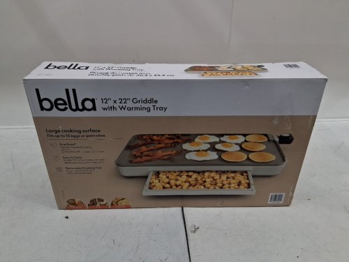 Bella Ceramic electric griddle for cooking at home - 12" x 22" - GREY (model: txg-621a) image 2