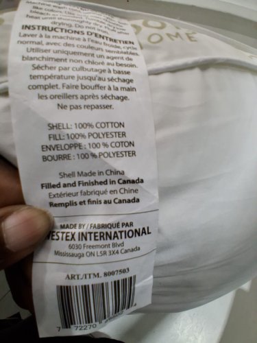 ROOTS HOME HYPOALERGENIC PILLOW - 300 THREAD COUNT - QUEEN - WHITE (MODEL: 8007503) image 3