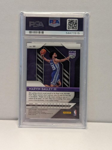 MARVIN BAGLEY III NBA KINGS CARD - PSA GEM MINT 10 - 2018 PANINI PRIZM #181 image 3