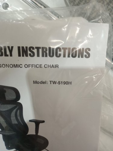 cykov ergonomic adjustable reclining office chair - 50.6" - 54.5"' - grey/white (model: tw-5190h) image 8