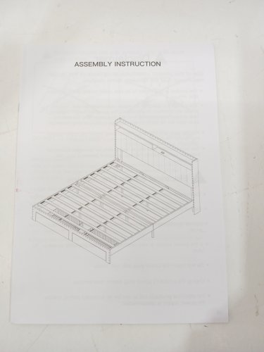 Snhomee Upholstered storage Bed Frame with 2 Storage Drawers  and shelf headboard - King - grey (model: USSBFUSB2GKFJWR) image 11