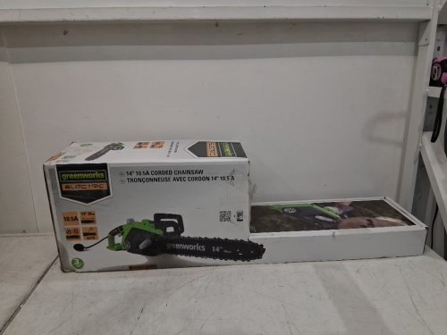 GREENWORKS ELECTRIC/CORDED CHAINSAW - 14" BLADE - 10.5A - GREEN (MODEL: 20222CA) image 2