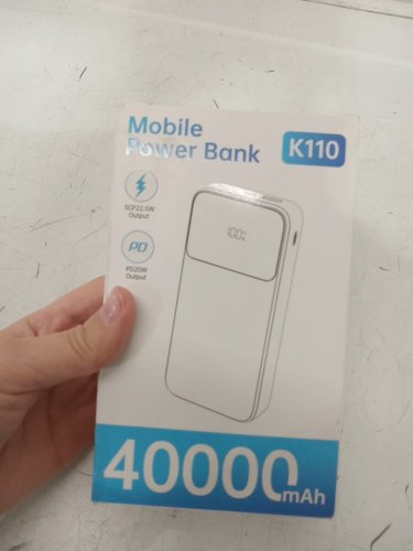 SAIKATI Portable Power Bank Charger with 2 Built-in Output Cables - 40000mah - 22.5w charging - black (MODEL:k110) image 2