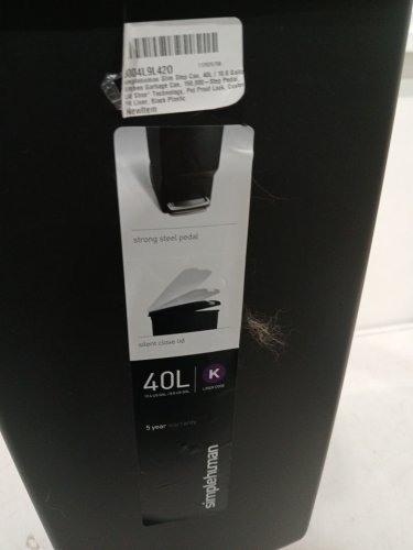 SIMPLEHUMAN SLIM PLASTIC STEP TRASH CAN - 40L - BLACK image 3