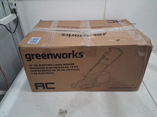 greenworks corded electric lawn mower - 14" - 9AMP - black/green (model: lma123) image 9