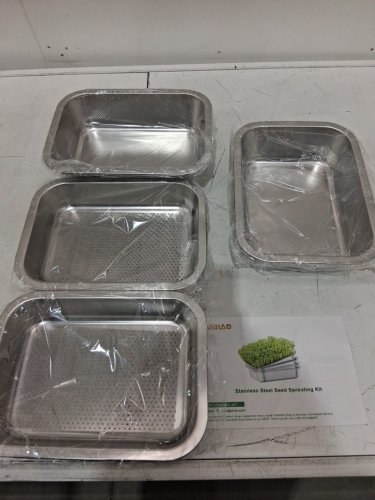 6PC Fanhao Stainless Steel Soil-free Sprouting Tray Kit for Indoor Plants image 4