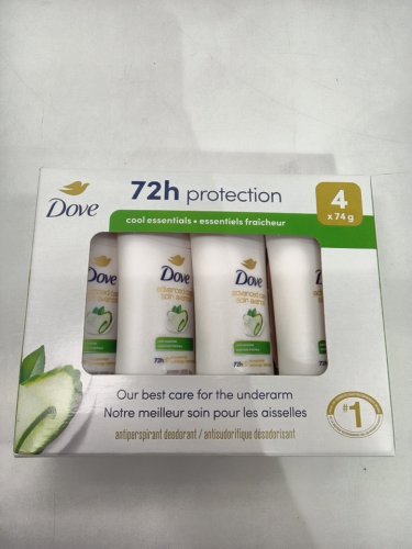 4PK DOVE 72H PROTECTION ADVANCED CARE DEODORANT - COOL ESSENTIALS - 74G/EACH image 2