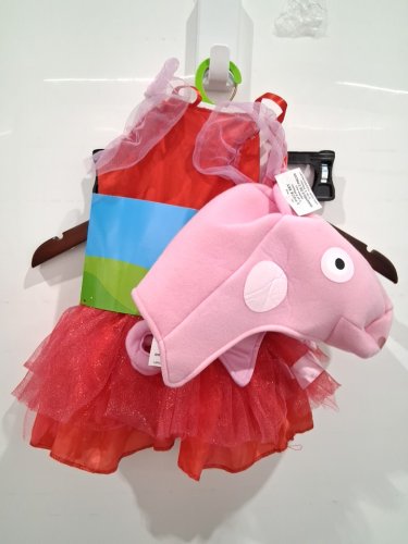 3PC GIRL'S DISGUISE PEPPA PIG TODDLER COSTUME - 2T - RED/PINK (STYLE: 120699M) image 3