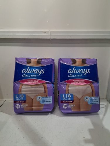 72PK Always Discreet Maximum Protection Underwear - LARGE - PINK image 4